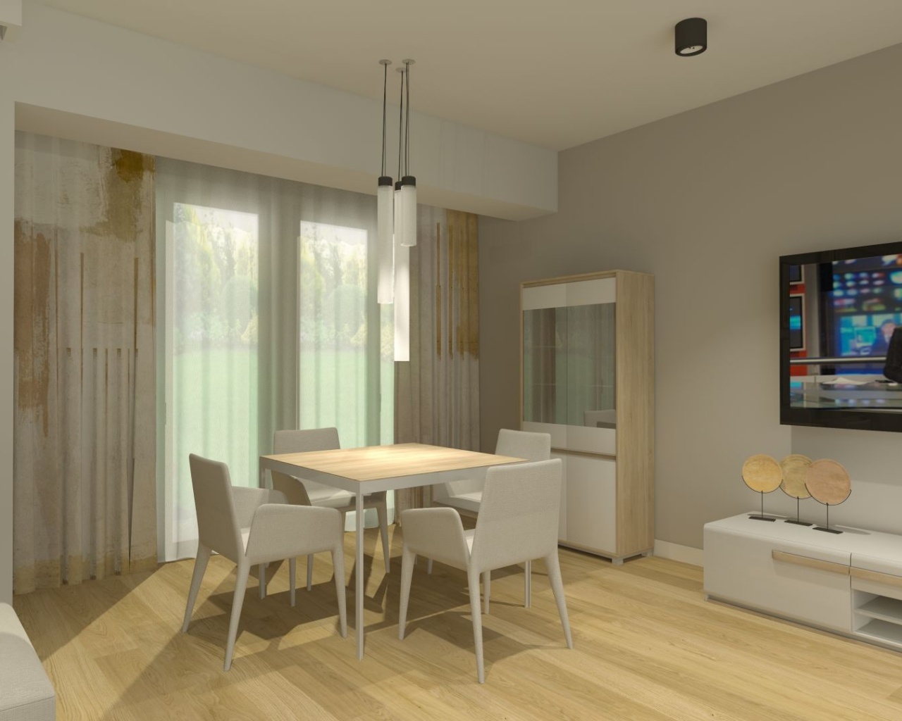 Salon z kominkiem